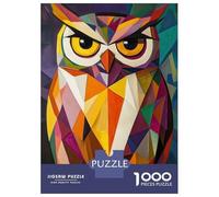 Rompecabezas De 1000 Piezas para Adolescentes Geometric Owl Painting Rompecabezas para Adultos Juego De Ingenio Decoración Ayuda A Ejercitar El Cerebro 38x26cm/1000pcs