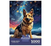 Rompecabezas De 1000 Piezas para Adolescentes German Shepherd Dog Rompecabezas para Adultos Juegos Relajantes Arte De Pared Diversión En Casa Actividades, 52x38cm/1000pcs