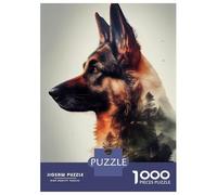 Rompecabezas De 1000 Piezas para Adolescentes German Shepherd Double Exp Rompecabezas para Adultos Juegos Divertidos Decoración Ayuda A Ejercitar El Cerebro 38x26cm/1000pcs