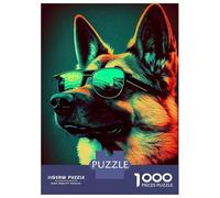 Rompecabezas De 1000 Piezas para Adolescentes German Shepherd Retro Rompecabezas para Adolescentes Juegos Relajantes Decoración del Hogar Actividades Divertidas En Casa 52x38cm/1000pcs