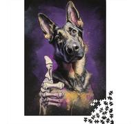 Rompecabezas De 1000 Piezas para Adolescentes German Shepherd Skeleton Hand Rompecabezas Juegos Divertidos Desafío Difícil Cumpleaños Y Navidad 52x38cm/1000pcs