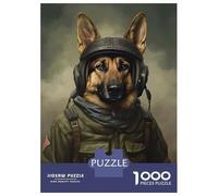 Rompecabezas De 1000 Piezas para Adolescentes German Shepherd Soldier Rompecabezas para Adultos Juguetes Antiestrés Alivio del Estrés Interacción Entre Padres E Hijos 70x50cm/1000pcs