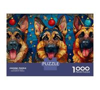 Rompecabezas De 1000 Piezas para Adolescentes German Shepherd Stained Glass Rompecabezas para Adultos Juegos Divertidos Decoración Ayuda A Ejercitar El Cerebro 70x50cm/1000pcs