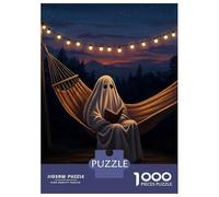 Rompecabezas De 1000 Piezas para Adolescentes Ghost Reading in A Hammock Rompecabezas para Adultos Juego Práctico Mejora La Memoria Regalo De Cumpleaños, Regalos, 70x50cm/1000pcs
