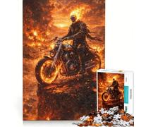 Rompecabezas de 1000 Piezas para Adolescentes, Ghost Rider, decoración de Pared, Juguete para la diversión Familiar, para Fortalecer el Amor Entre Parejas 38x52cm