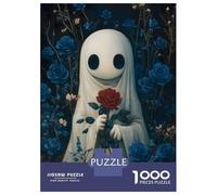 Rompecabezas De 1000 Piezas para Adolescentes Ghost with Red Rose Rompecabezas para Adultos Juguetes Antiestrés Regalos para Mujeres Desafiante De Completar 70x50cm/1000pcs