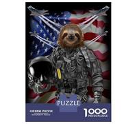 Rompecabezas De 1000 Piezas para Adolescentes Giant Sloth in Air Force Rompecabezas para Adultos Juego Práctico Difícil Regalos De Cumpleaños Y Únicos 52x38cm/1000pcs