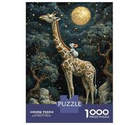 Rompecabezas De 1000 Piezas para Adolescentes Giraffe and Mouse Under Stars Rompecabezas para Adultos Juegos Familiares Mejora La Memoria Regalos De Juegos Desafiantes 38x26cm/1000pcs