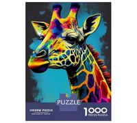 Rompecabezas De 1000 Piezas para Adolescentes Giraffe Animal Popart Rompecabezas para Adultos Juego Familiar Análisis Y Lógica Actividades Divertidas En Casa 52x38cm/1000pcs