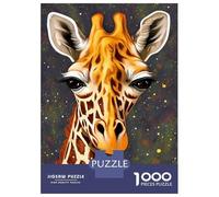 Rompecabezas De 1000 Piezas para Adolescentes Giraffe Animal Portrait Rompecabezas para Adultos Juegos Relajantes Regalos para Mujeres Interacción Entre Padres E Hijos 38x26cm/1000pcs