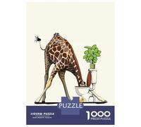 Rompecabezas De 1000 Piezas para Adolescentes Giraffe Drinking in Toilet Rompecabezas Juegos Relajantes Análisis Y Lógica Reducción del Estrés Regalos 52x38cm/1000pcs