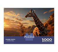 Rompecabezas De 1000 Piezas para Adolescentes Giraffe in The Wild Rompecabezas Juegos Relajantes Análisis Y Lógica Reducción del Estrés Regalos 38x26cm/1000pcs