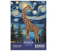 Rompecabezas De 1000 Piezas para Adolescentes Giraffe Under Starry Sky Rompecabezas para Adultos Juego Familiar Decoración del Hogar Cumpleaños Y Navidad 38x26cm/1000pcs