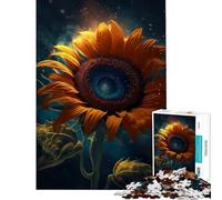 Rompecabezas de 1000 Piezas para Adolescentes Girasol Agujero Negro Espacio Ayuda a ejercitar el Cerebro Desafío difícil Juegos relajantes para Mayores de 14 años (38x52cm)