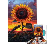 Rompecabezas de 1000 Piezas para Adolescentes Girasol al Atardecer Rompecabezas para Adultos Juego práctico difícil Ideal para Reducir el estrés (Tamaño 50x75cm)