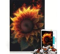 Rompecabezas de 1000 Piezas para Adolescentes Girasol Llamas y Humo Juguetes antiestrés Actividades Divertidas para Hacer en casa 38x26cm