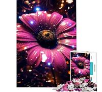 Rompecabezas de 1000 piezas para adolescentes Girasol neón con brillo cósmico desafío para el cerebro y la inteligencia juguetes adictivos juegos relajantes para la diversión familiar regalo artístico