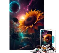 Rompecabezas de 1000 Piezas para Adolescentes Girasol Tierra Galaxia Juego de ingenio Juguetes educativos Regalo Ideal para Juegos Decoración del hogar (Tamaño 38x52cm)