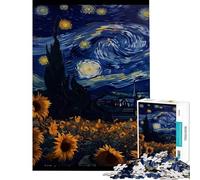 Rompecabezas de 1000 Piezas para Adolescentes Girasol Vangogh Ayuda a ejercitar el Cerebro Desafío difícil Juegos relajantes para Mayores de 14 años (38x26cm)