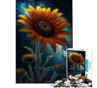 Rompecabezas de 1000 Piezas para Adolescentes Girasol Vía Láctea Galaxia Diversión en casa Juego de ensamblaje de Patrones para Relajarse para Mayores de 14 años 38x26cm