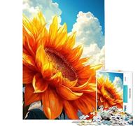 Rompecabezas de 1000 piezas para adolescentes Girasol vibrante contra cielo nublado Ideal para cumpleaños Navidad o simplemente para divertirse Un juego educativo y humorístico para mayores de 14 años