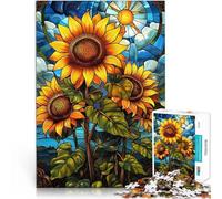 Rompecabezas de 1000 Piezas para Adolescentes Girasoles iluminados por el Sol Alivio del estrés Toda la Familia. 38x26cm