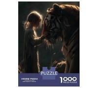 Rompecabezas De 1000 Piezas para Adolescentes Girl and Tiger Touching Faces Rompecabezas para Adultos Juego Familiar Antiestrés Cumpleaños Y Navidad 38x26cm/1000pcs
