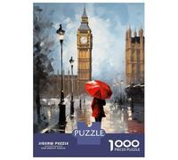 Rompecabezas De 1000 Piezas para Adolescentes Girl Front The Iconic Big Ben Rompecabezas para Adultos Juego Práctico Decoración del Hogar Cumpleaños Y Navidad 38x26cm/1000pcs