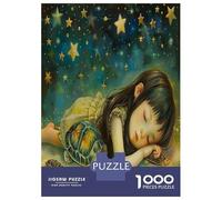 Rompecabezas De 1000 Piezas para Adolescentes Girl Sleeping with Turtles Rompecabezas para Adultos Juegos Relajantes Alivia El Estrés Ayuda A Ejercitar El Cerebro 38x26cm/1000pcs