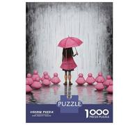 Rompecabezas De 1000 Piezas para Adolescentes Girl with Pink Umbrella Rompecabezas para Adultos Juegos Relajantes Regalos para Mujeres Interacción Entre Padres E Hijos 38x26cm/1000pcs