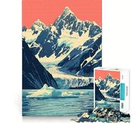 Rompecabezas de 1000 Piezas para Adolescentes Glaciar de Alaska,Arte de la Naturaleza,Decoración de Corte preciso,Juego cognitivo,Juguete para el Tiempo Libre,Regalo Tranquilo de Navidad (50x75cm)