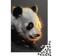 Rompecabezas De 1000 Piezas para Adolescentes Glow in Dark Panda Wall Art Rompecabezas para Adultos Juego De Ingenio Decoración Cumpleaños 52x38cm/1000pcs
