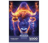 Rompecabezas De 1000 Piezas para Adolescentes Glowing Buffalo Charge Rompecabezas para Adultos Juguetes Antiestrés Regalos para Mujeres Desafiante De Completar 38x26cm/1000pcs