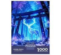 Rompecabezas De 1000 Piezas para Adolescentes Glowing Deer in Forest Shrine Rompecabezas para Adolescentes Juegos Relajantes Difícil Regalos para Amigos Y Familiares 70x50cm/1000pcs