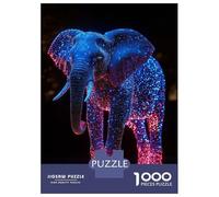 Rompecabezas De 1000 Piezas para Adolescentes Glowing Elephant Digital Art Rompecabezas para Adultos Juego De Ingenio Decoración Ayuda A Ejercitar El Cerebro 52x38cm/1000pcs