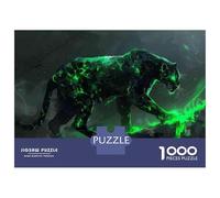 Rompecabezas De 1000 Piezas para Adolescentes Glowing Green Panther Art Print Rompecabezas para Adultos Juego De Ingenio Desafío Difícil Cumpleaños 70x50cm/1000pcs
