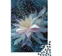 Rompecabezas De 1000 Piezas para Adolescentes Glowing Lotus Flower Art Print Rompecabezas para Adultos Juego Familiar Análisis Y Lógica Actividades Divertidas En Casa 52x38cm/1000pcs