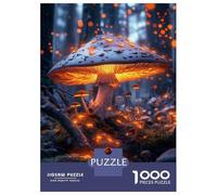 Rompecabezas De 1000 Piezas para Adolescentes Glowing Mushroom Forest Rompecabezas para Adultos Juguetes De Bricolaje Decoración del Hogar Regalo De Cumpleaños, Regalos, 52x38cm/1000pcs