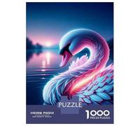 Rompecabezas De 1000 Piezas para Adolescentes Glowing Swan Wall Art Print Rompecabezas para Adultos Juguetes Antiestrés Desafío Difícil Desafiante De Completar 52x38cm/1000pcs