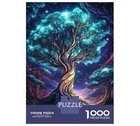Rompecabezas De 1000 Piezas para Adolescentes Glowing Tree in Night Sky Rompecabezas para Adultos Juego De Ingenio Regalo De Cumpleaños para Cumpleaños, Navidad 70x50cm/1000pcs