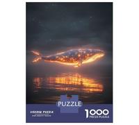 Rompecabezas De 1000 Piezas para Adolescentes Glowing Whale Over Water Rompecabezas para Adultos Juguete Decoración De Pared Una Obra De Arte Diversión En Casa Actividades, 70x50cm/1000pcs