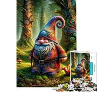 Rompecabezas de 1000 Piezas para Adolescentes gnomos Bosque Fractal Rompecabezas para Adultos Juguete decoración de Pared Mejora la Memoria cumpleaños (tamaño 50x75cm)