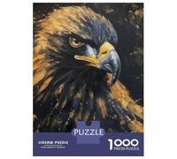 Rompecabezas De 1000 Piezas para Adolescentes Gold Black Eagle Painting Rompecabezas para Adultos Juego Familiar Pero Divertido Y Humorístico Regalos para Reducir El Estrés 38x26cm/1000pcs