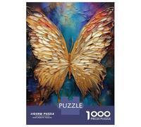 Rompecabezas De 1000 Piezas para Adolescentes Gold Butterfly Rompecabezas Juegos Relajantes Análisis Y Lógica Reducción del Estrés Regalos 70x50cm/1000pcs