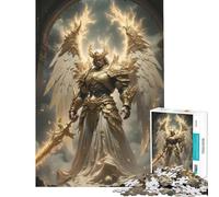 Rompecabezas de 1000 Piezas para Adolescentes Golden Angel Warrior desafío de Inteligencia Cerebral Juguetes adictivos Juegos educativos Mejora de la Memoria Regalo de cumpleaños (tamaño 38x26cm)