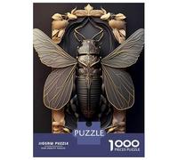 Rompecabezas De 1000 Piezas para Adolescentes Golden Cicada Art Deco Rompecabezas para Adultos Juego De Ingenio Análisis Y Lógica Actividades Divertidas En Casa, 70x50cm/1000pcs