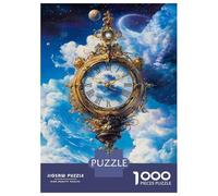 Rompecabezas De 1000 Piezas para Adolescentes Golden Clock in The Sky Rompecabezas para Adolescentes Juguetes Antiestrés Regalos para Mujeres Regalos para Reducir El Estrés 70x50cm/1000pcs
