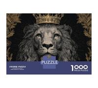 Rompecabezas De 1000 Piezas para Adolescentes Golden Crown Lion Art Print Rompecabezas para Adolescentes Juegos Relajantes Decoración Juego Desafiante Regalos 52x38cm/1000pcs