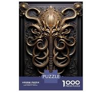 Rompecabezas De 1000 Piezas para Adolescentes Golden Cthulhu Kraken Art Rompecabezas para Adultos Juego Práctico Difícil Regalos De Cumpleaños Y Únicos 52x38cm/1000pcs