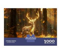 Rompecabezas De 1000 Piezas para Adolescentes Golden Deer Forest Scene Rompecabezas para Adultos Juguete Decoración De Pared Desafío Difícil Desafiante De Completar 70x50cm/1000pcs